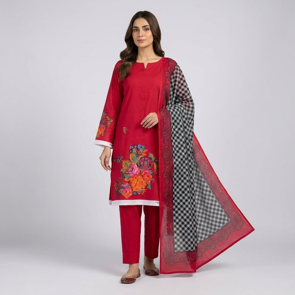 3-Piece Premium Printed Lawn Suit