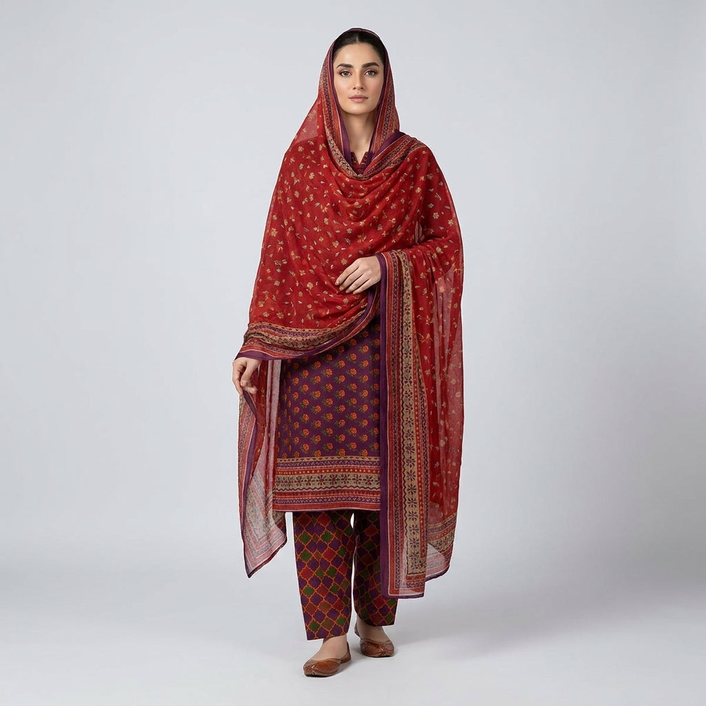 3-Piece Premium Printed Lawn Suit