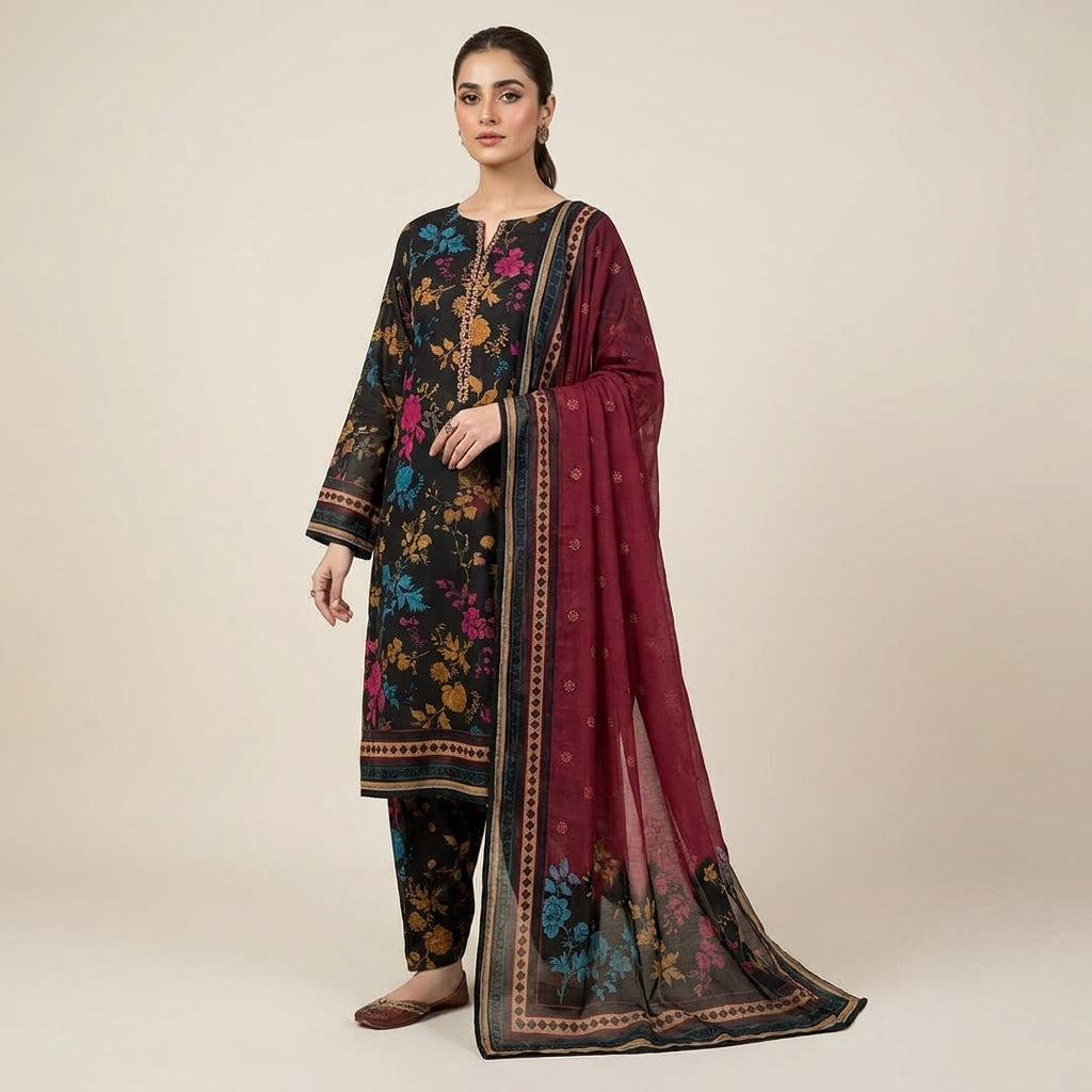 3-Piece Premium Printed Lawn Suit