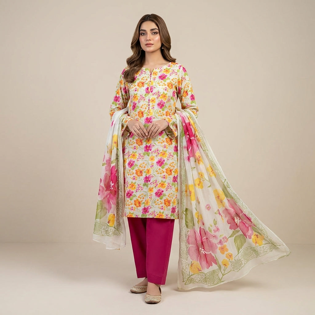 3-Piece Premium Printed Lawn Suit