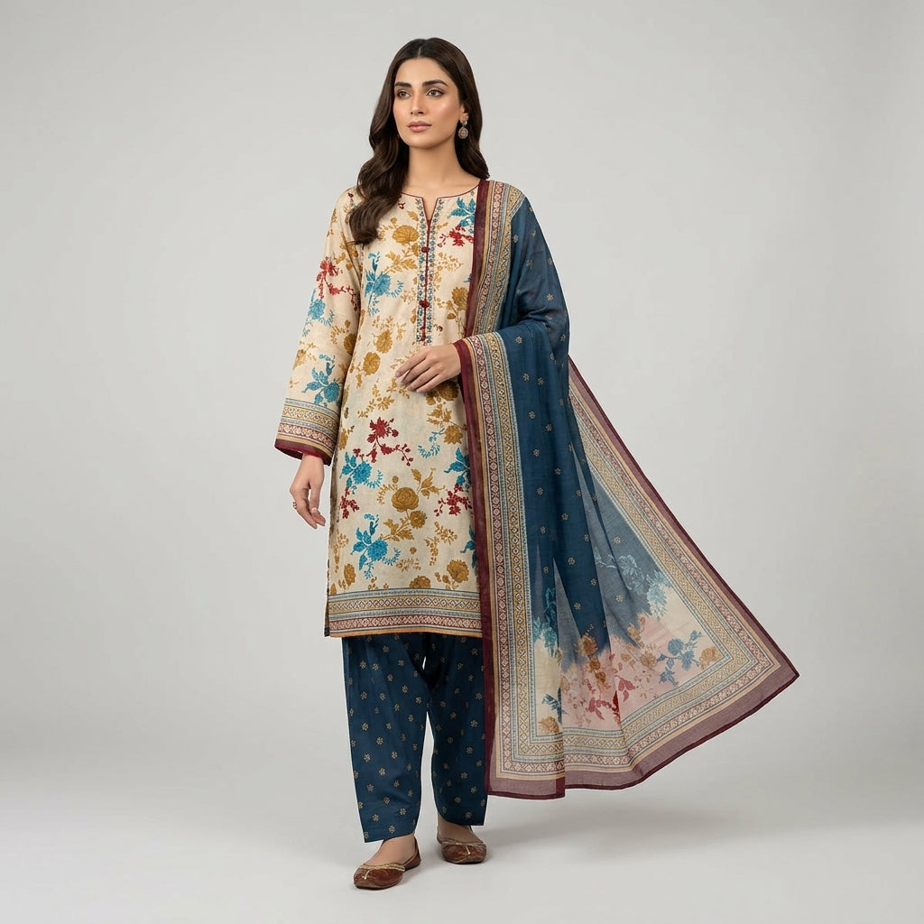 3-Piece Premium Printed Lawn Suit