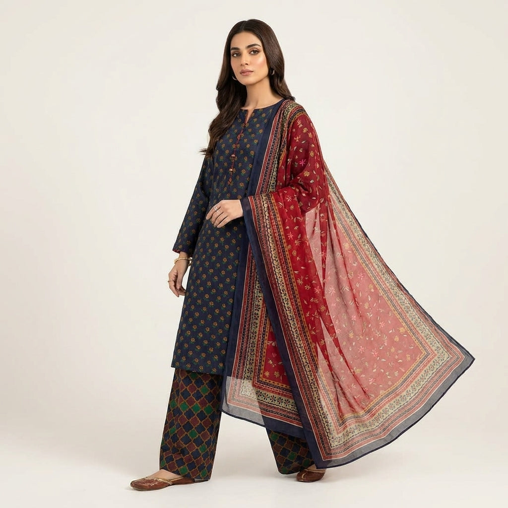 3-Piece Premium Printed Lawn Suit