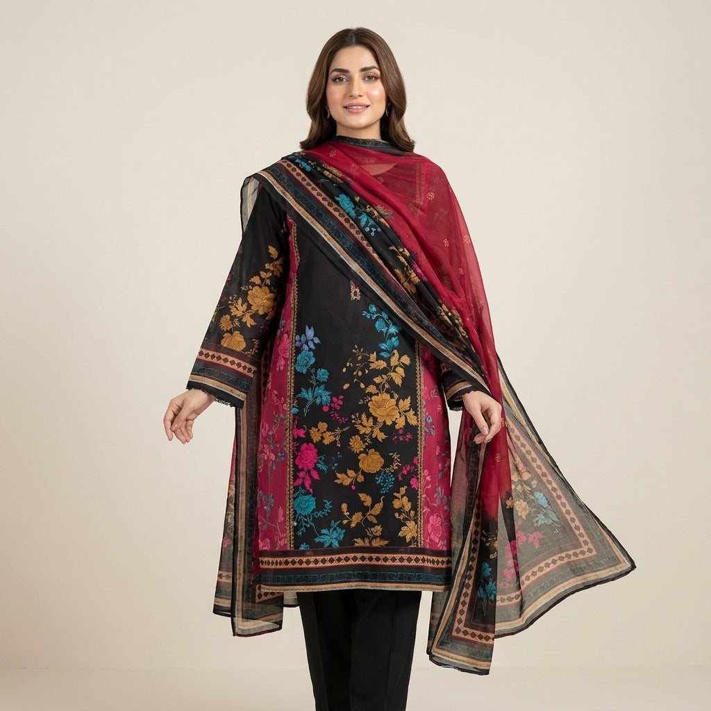 3-Piece Premium Printed Lawn Suit